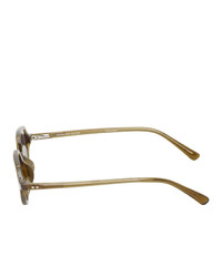 Dries Van Noten Green Linda Farrow Edition Angular Sunglasses