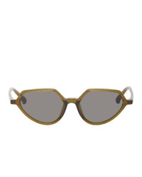 Dries Van Noten Green Linda Farrow Edition Angular Sunglasses