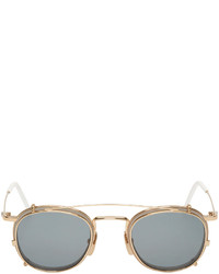 Thom Browne Grey 12k Gold Clip On Glasses