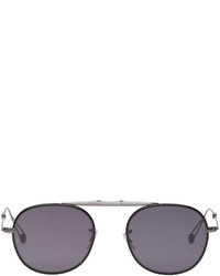 Garrett Leight Grey Black Folding Van Buren Sunglasses