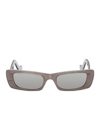 Gucci Grey Rectangular Mirror Sunglasses