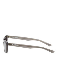 Balenciaga Grey Tip Rectangular Sunglasses