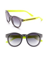 Gucci 51mm Round Sunglasses Grey Yellow One Size