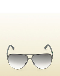 Gucci Light Steel Aviator Sunglasses