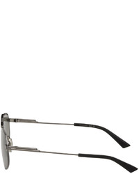 Bottega Veneta Gunmetal Aviator Sunglasses