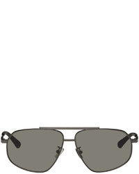Bottega Veneta Gunmetal Aviator Sunglasses