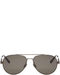 Bottega Veneta Gunmetal Metal Frame Aviator Sunglasses