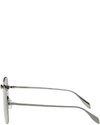 Alexander McQueen Gunmetal Piercing Bridge Sunglasses