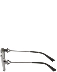 Bottega Veneta Gunmetal Rectangular Sunglasses