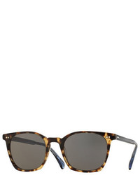 Oliver Peoples La Coen Square Monochromatic Sunglasses Hickory Tortoise