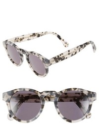 Illesteva Leonard 47mm Sunglasses Amber Tortoise Pink Mirror