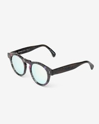 Illesteva Leonard Eco Iridescent Frame Mirrored Lenses Sunglasses