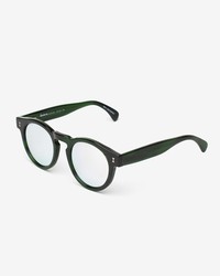 Illesteva Leonard Eco Iridescent Frame Mirrored Lenses Sunglasses Green