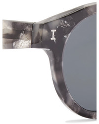 Illesteva Leonard Round Frame Acetate Sunglasses Gray