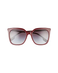 Burberry Lilac 56mm Square Sunglasses In Bordeauxgrey Gradient At Nordstrom