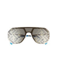 Fendi Mask Logo Sunglasses In Ivory Smoke Mirror At Nordstrom