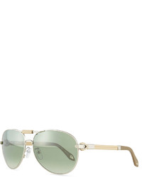 Givenchy Metal Aviator Sunglasses Silver
