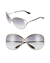 Tom Ford Miranda 68mm Open Temple Oversize Metal Sunglasses