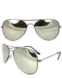 MLC Eyewear Pilot Fashion Aviator Sunglasses Grey Frame With Mirror Lenses For And