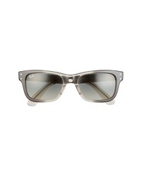 Ray-Ban Mr Burbank 55mm Transparent Polarized Rectangle Sunglasses In Transparent Greygrey At Nordstrom