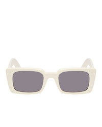 Gucci Off White Bold Rectangular Sunglasses