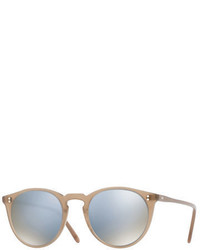 Oliver Peoples Omalley Nyc Peaked Round Mirrored Sunglasses
