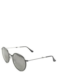 Ray-Ban Ray Ban Rb3517 029n8 Matte Gunmetal Metal Foldable Round Sunglasses Grey Mirror Silver Polarized Lens 51mm