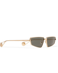 Gucci Rectangle Frame Gold Tone Sunglasses