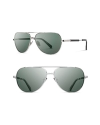 Shwood Redmond 53mm Titanium Wood Aviator Sunglasses