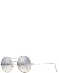 Kyme Ros Round Mirror Sunglasses Silver