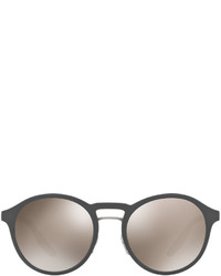 Prada Linea Rossa Round Double Bridge Sunglasses Gray