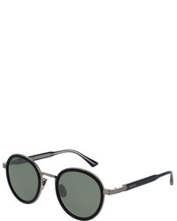 Gucci Round Engraved Titanium Acetate Sunglasses Blacksilvertone