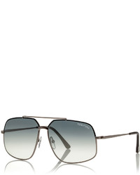 Tom Ford Shiny Metal Aviator Sunglasses Gunmetalsilver