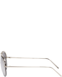 Linda Farrow Luxe Silver Aviator Sunglasses