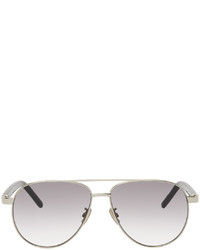 Kenzo Silver Black Aviator Sunglasses