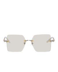Gucci Silver Rimless Square Sunglasses