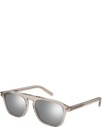 Saint Laurent Sl 158 Mirrored Acetate Sunglasses Nude