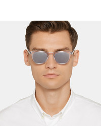 Saint Laurent Square Frame Acetate Mirrored Sunglasses