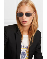 Saint Laurent Square Frame Silver Tone Sunglasses
