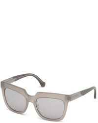 Balenciaga Textured Square Mirrored Sunglasses Light Gray
