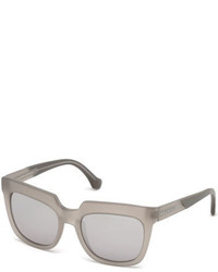 Balenciaga Textured Square Mirrored Sunglasses Light Gray