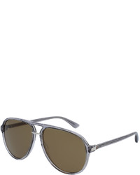 Gucci Translucent Acetate Aviator Sunglasses Gray
