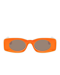 Loewe White And Orange Paulas Ibiza Square Sunglasses