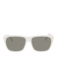 Saint Laurent White Sl 431 Slim Square Sunglasses