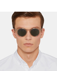 Oliver Spencer William Round Frame Acetate And Silver Tone Sunglasses