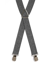Topman Marled Suspenders Light Grey One Size