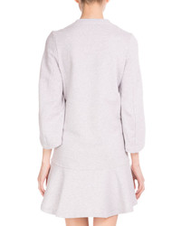 Kenzo 34 Sleeve Logo Sweatshirt Dress Light Gray