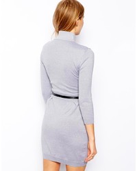 Asos Collection Belted Dress With Turtleneck