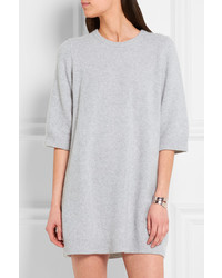 The Elder Statesman Cashmere Sweater Dress Light Gray