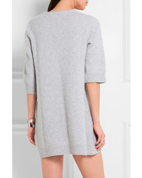 The Elder Statesman Cashmere Sweater Dress Light Gray
